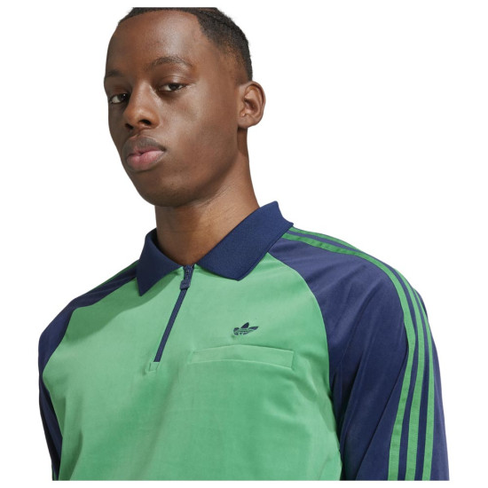 Adidas Ανδρική μακρυμάνικη μπλούζα 70s Velour Polo Shirt